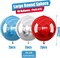6Pcs Red Blue Silver Round Foil Balloons, 22inch 4D Metallic Balloons, Large Round Foil Ball Balloon for Birthday Graduation 4th of July, Independence Day USA Patriotic Party Decoration